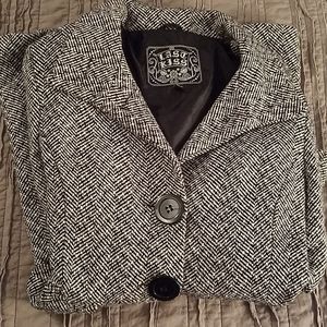 Adorable black and white pea coat